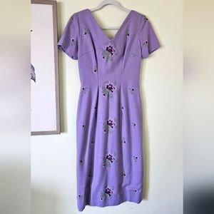 1950s Lavender Wiggle Dress Mad Men